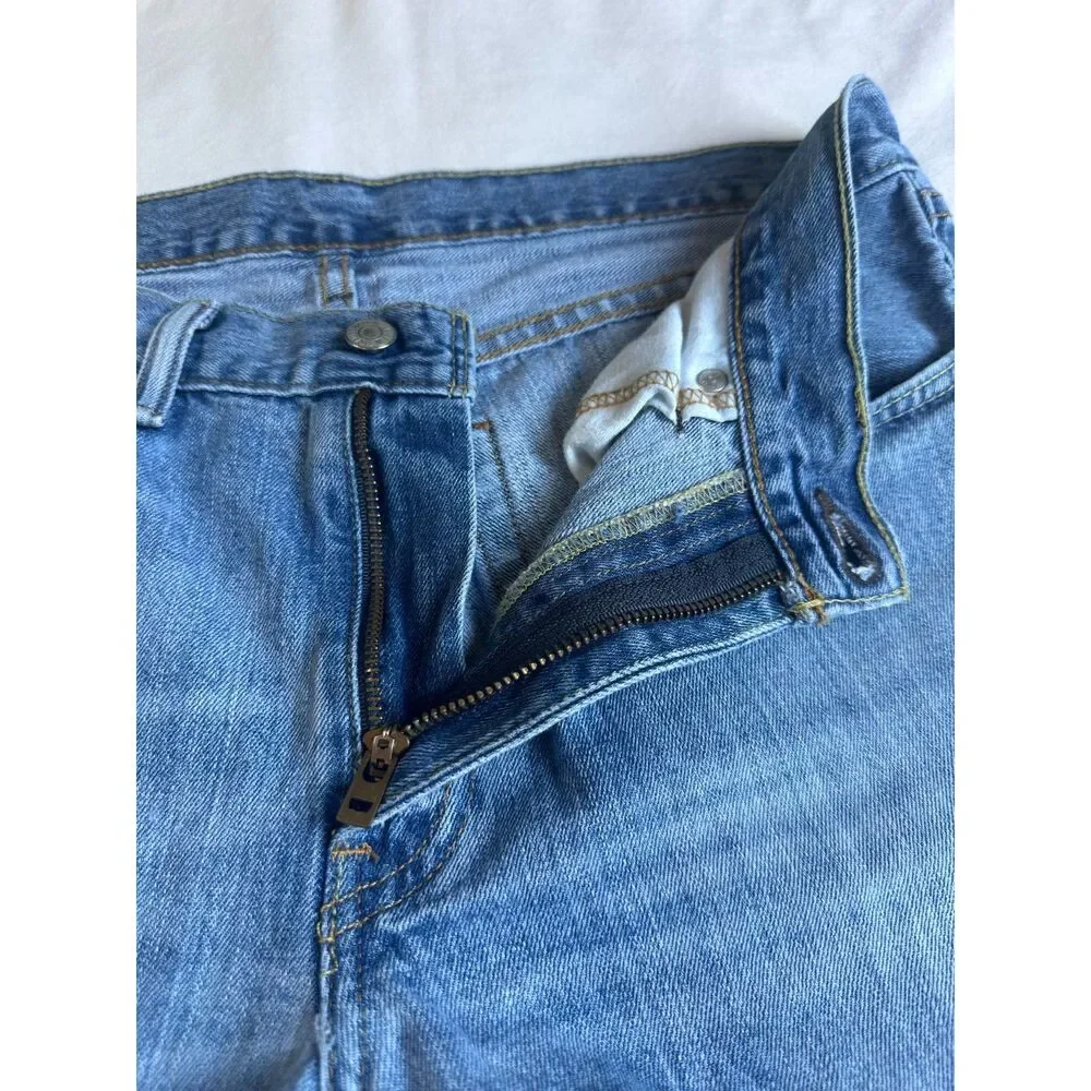 Levi's 559 Relaxed Straight Jeans Men's 33x32 Distressed Blue Denim